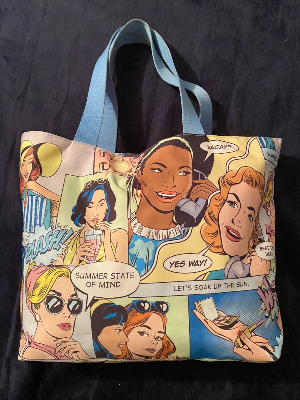 Estée Lauder Tote Bag Multicolor Comic Pop Art Beach Summer
